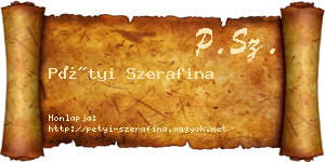 Pétyi Szerafina névjegykártya